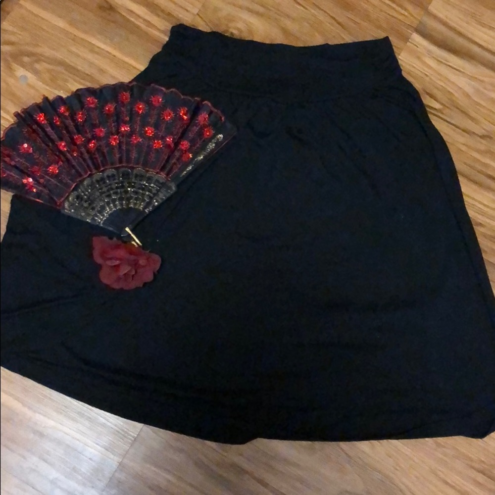 Black Knee Length Skirt